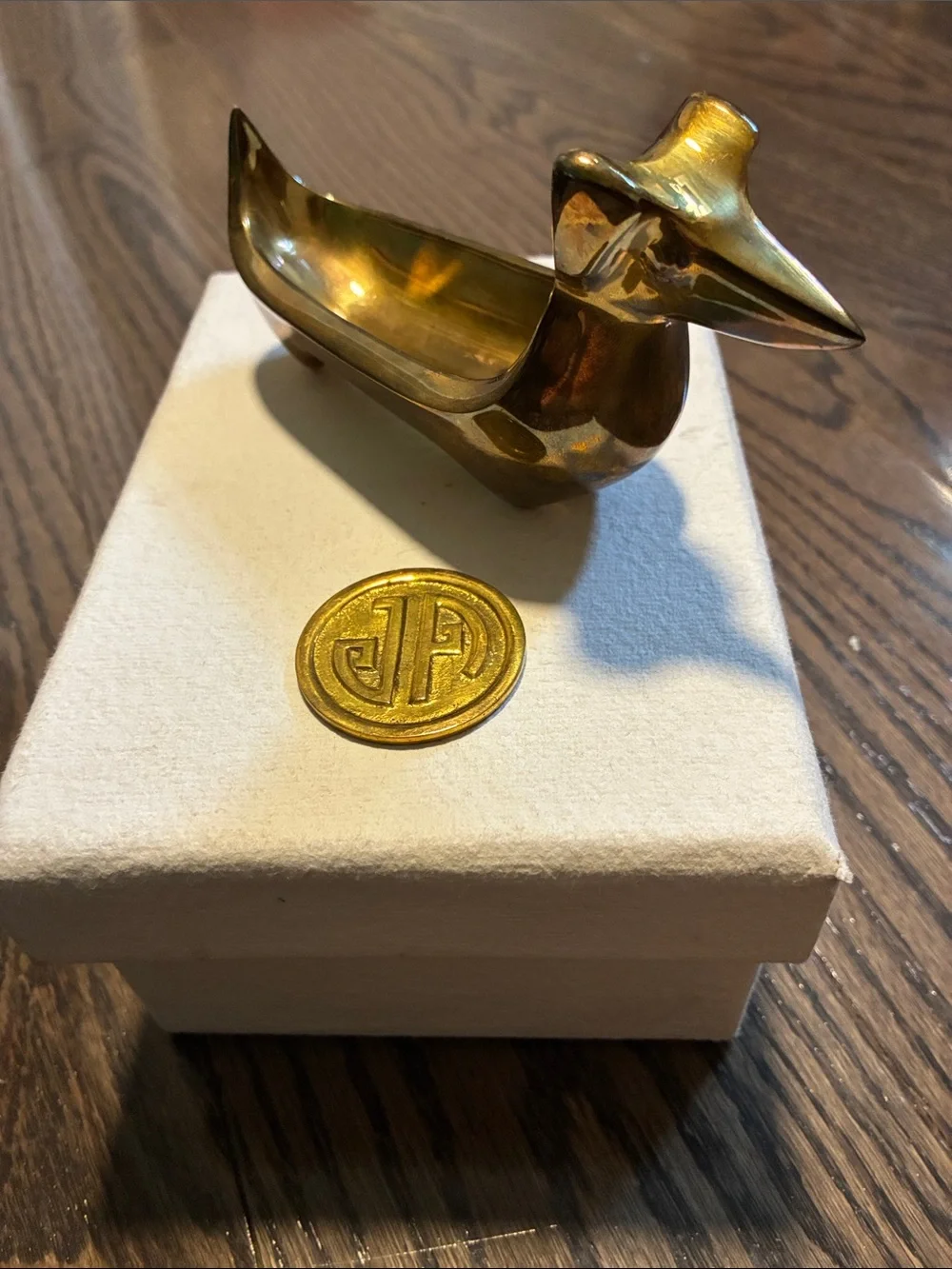 Jonathan Adler Brass dachshund ring bowl